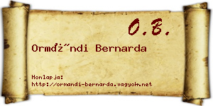 Ormándi Bernarda névjegykártya